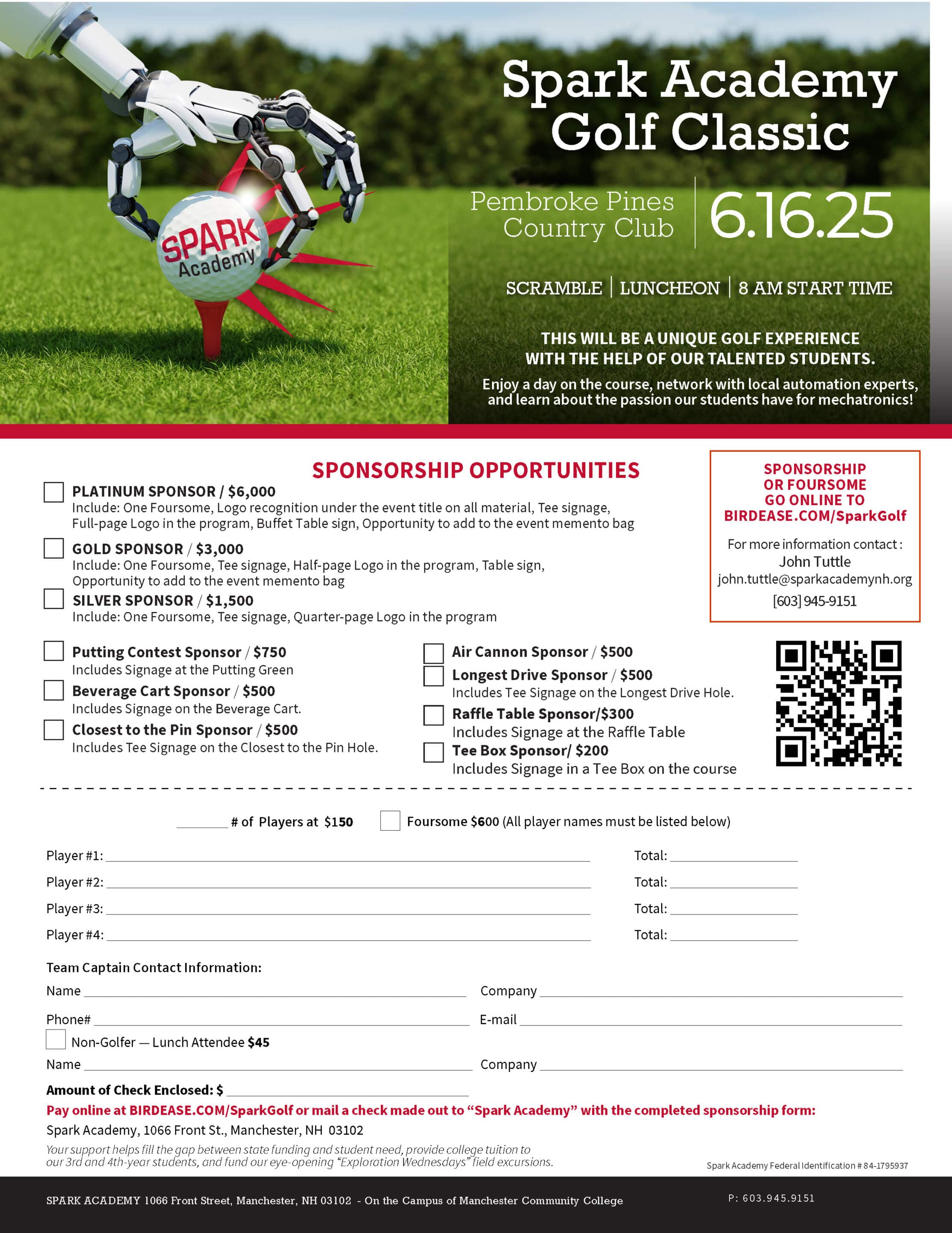 Spark Golf Flyer 6-16-25 with QR code v2